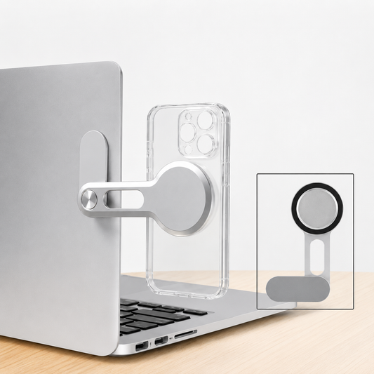 Strong Magnetic Laptop Phone Holder – Foldable Side Screen Mount for Desk Setup
