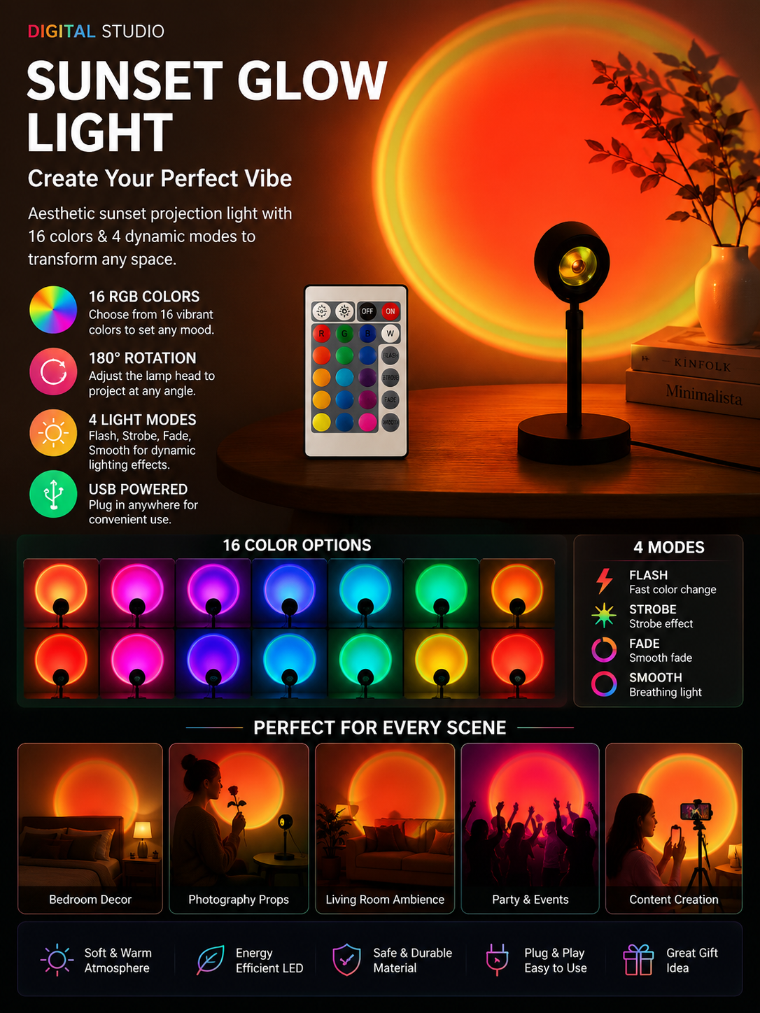Digital Studio Sunset Glow Light