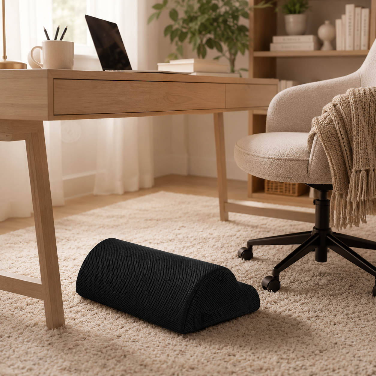 Soft Ergonomic Footrest Cushion – Relaxing Foot Pillow for Home Office