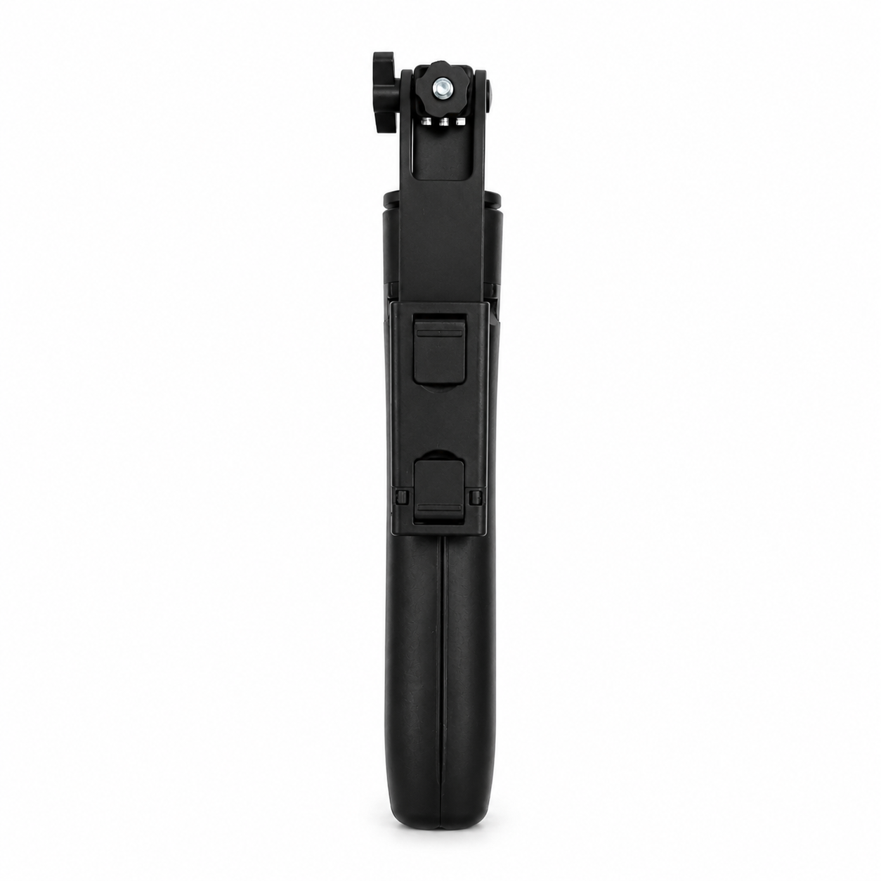 Black selfie stick on a white background